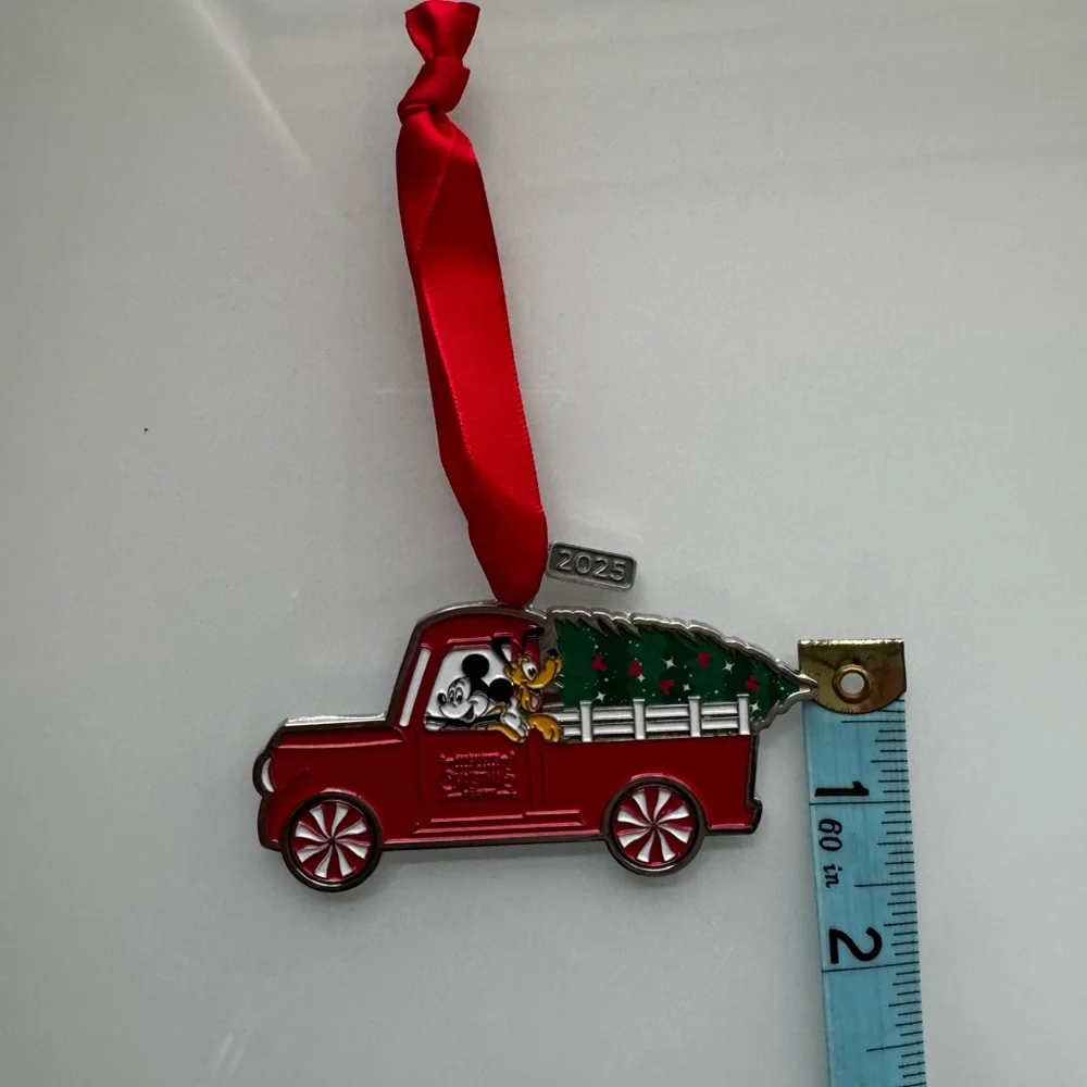 Disney Red and Green Holiday Truck Ornament
